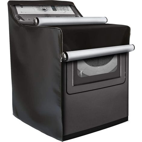 Lot de 2 housses extérieures pour lave-linge et sèche-linge à chargement par le haut - Housse imperméable et anti-poussière avec fermeture éclair - Convient aux lave-linge à chargement par le haut et (1/5)