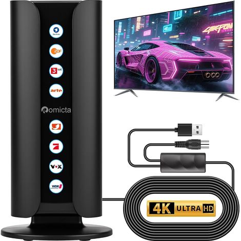 Antenne TV DVB-T2 Intérieure avec Amplificateur, Antenne TNT DVB-T (1/5)