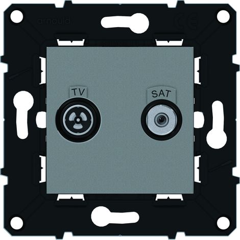 Prise TV-SAT étoile blindée Espace Evolution Magnésium Arnould 64276
