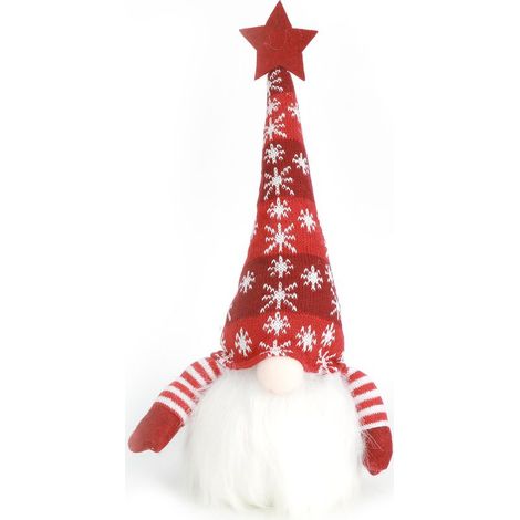 Poupée lumineuse de Noël LED, poupée sans visage avec bonnet tricoté, gnome de décoration pour Noël, cadeau pour enfant, rouge (1/5)