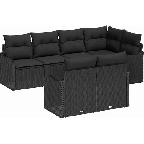 Maison Exclusive - Gartensofa-set Schwarz Poly-Rattan