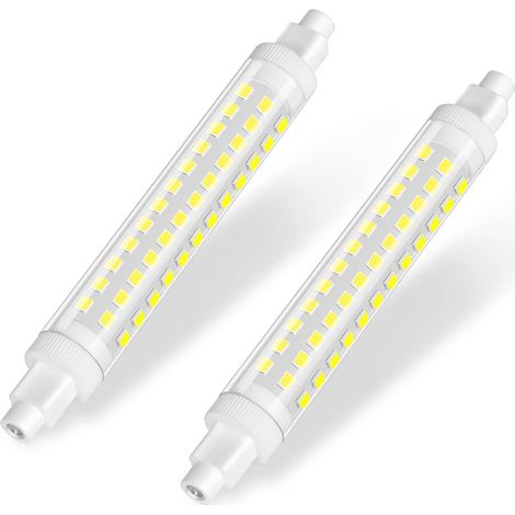 Ampoule LED R7S 118mm 10W 1050LM, équivalent 100W J118 Lampes Halogènes, Blanc Froid 6000K, R7s LED 118mm, Éclairage à Faisceau 360 °, AC 220-240V, Non-Dimmable, Lot de 2 (1/5)