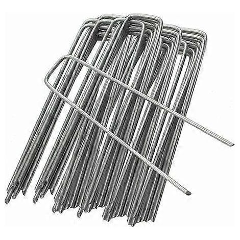 Piquet de jardin en acier galvanisé, ancrage au sol, bâche anti-mauvaises herbes, agrafes de paillage. Accessoire de jardin. (1/4)