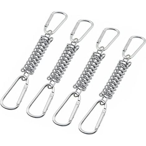 Boucle Ressort Tension Fixation Store - Voile D'ombrage Fixations Accessoires en Acier Inoxydable avec 4 Ressorts HéLicoïdaux 8 Mousquetons pour Tentes Auvents Camping, Pcs (1/5)