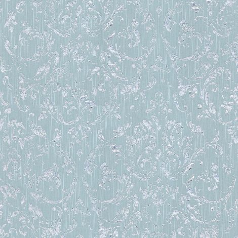 Papel pintado barroco Profhome 306605 papel pintado textil texturado de estilo barroco brillante azul verde 5,33 m2