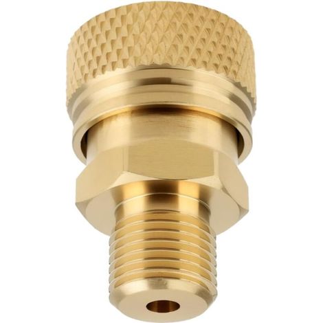 Adattatore a innesto rapido in ottone 1/8" BSPP maschio – 8 mm, compatibile con PCP, dimensioni 26,5 x 18 x 14 mm