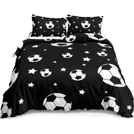Fußball Bettwäsche 135x200cm für Kinder, Jungen, Teenager, 2-teilig, mit Reißverschluss