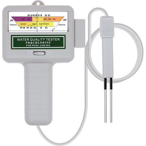Testeur électronique de chlore et de pH pour piscines - Indicateur de qualité de l'eau (1/4)