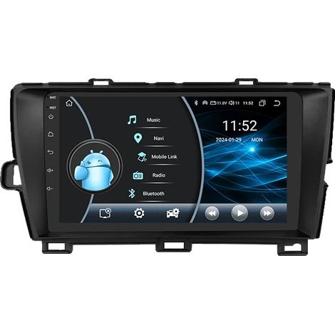 Autoradio, funzionalità multimediali, sistema di navigazione, compatibile con sistemi stereo GPS smart per Toyota Prius XW30 2009-2015, W1 (8 Core 2G 32G) (1/2)
