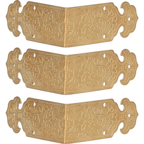 10 Protections d'Angle en Cuivre Vieilli 5 cm, Renforts pour Tables et Meubles Décoratifs (1/5)