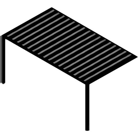 estensione per tettoia auto singola ombréa in alluminio antracite 300x507,5x255 cm