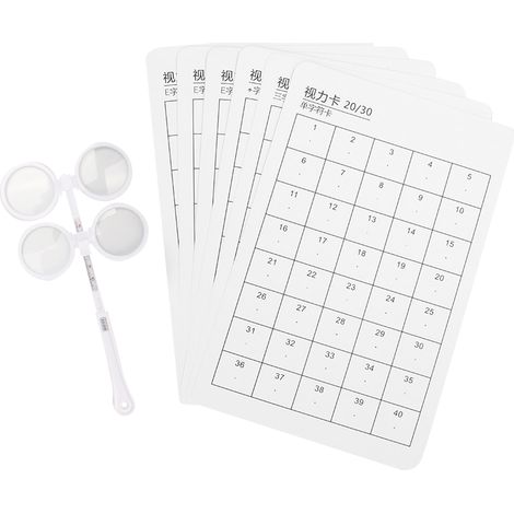 Cadre optique réglable 6 pièces en plastique avec carte visuelle, instrument optométrique ±200 degrés (1/5)