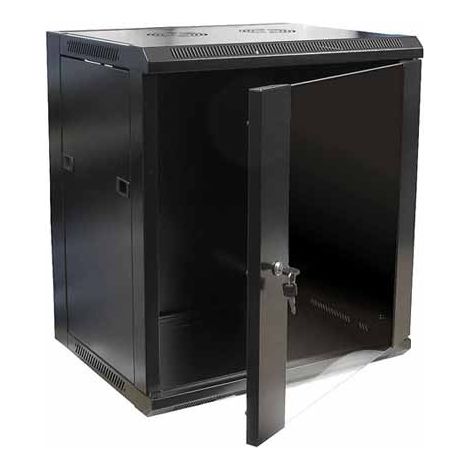 Armadio Rack pensile Nero RAL9004 19" 12U 450mm (1/3)