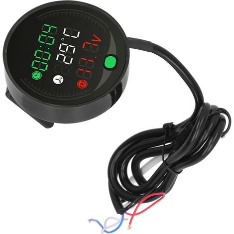 Wiederaufladbares digitales USB-Voltmeter für Motorräder, 9–24 V, mit Thermometer und universeller LED-Uhr