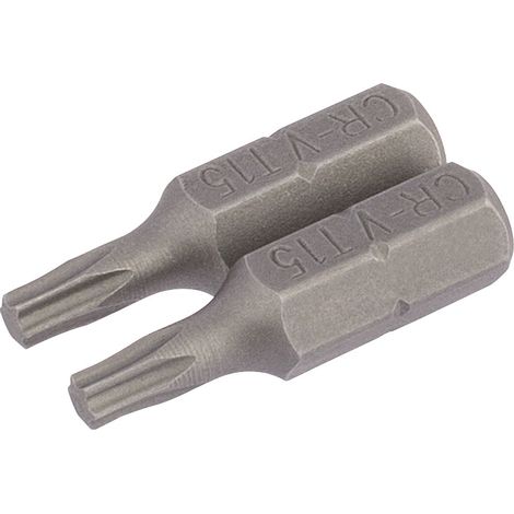 Draper T15 1/4 Hex. Draper TX-STAR&174 Insert Bit 25mm Long x 2 (66429) (1/5)