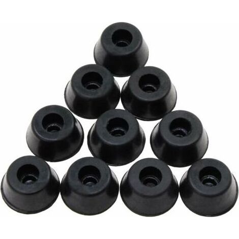 - Cabinet Rond Noir Cas en Caoutchouc Table Chaise Jambe Pied Pied Pieds Protecteur Anti-dérapant Circulaire tampons de Pare-Chocs 17 x22 x 10mm 50 PCS (17 x22 x 10mm) (1/5)