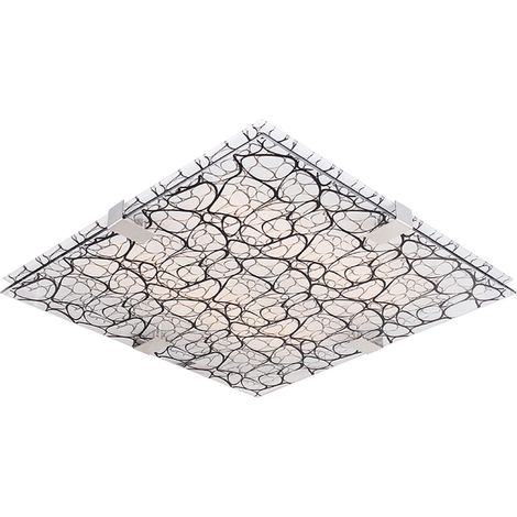 Plafoniera LED Candellux Fiera 40x40 cromo/nero 18W 4000K (1/2)