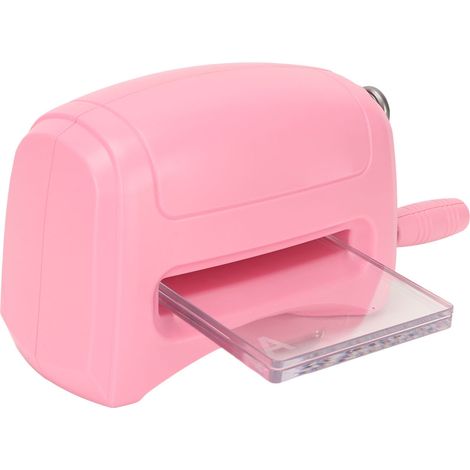 Machine à gaufrer portable pour loisirs créatifs, machine à gaufrer en plastique et alliage de zinc rose pour scrapbooking, pour une utilisation scolaire. (1/5)