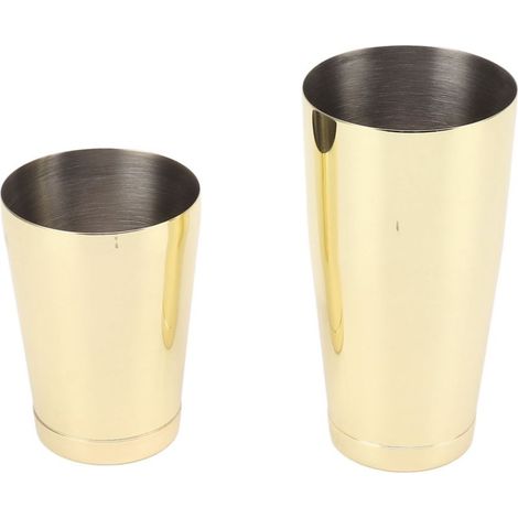 Cocktailshaker aus Edelstahl 304, 2-teilig, für Barkeeper, mit vergoldetem Weinglas und integriertem Sockel. (1/5)
