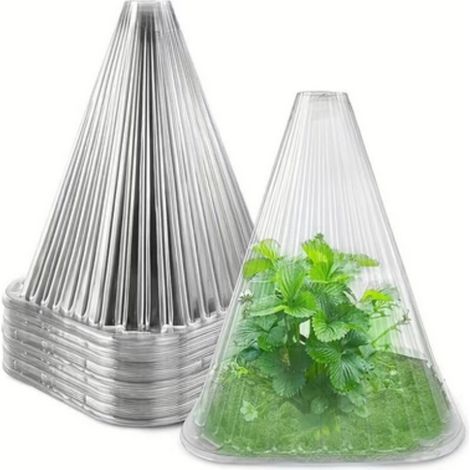 Ensemble de 15 protections pour semis - 5 protections + 10 aiguilles de terreau - Blanc (1/5)