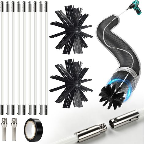 3,6m Kit de Ramonage avec Hérisson Ramonage 150mm et 1/4" Embout Hexagonal (1/5)