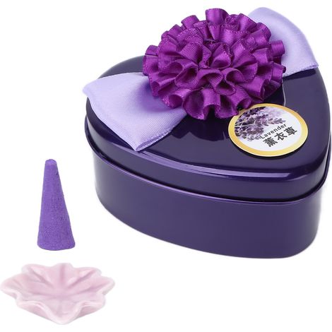 Cône d'encens parfumé intense pour institut de beauté - Neutralisation des mauvaises odeurs - Encens à brûler (Lavande violet foncé) (1/5)