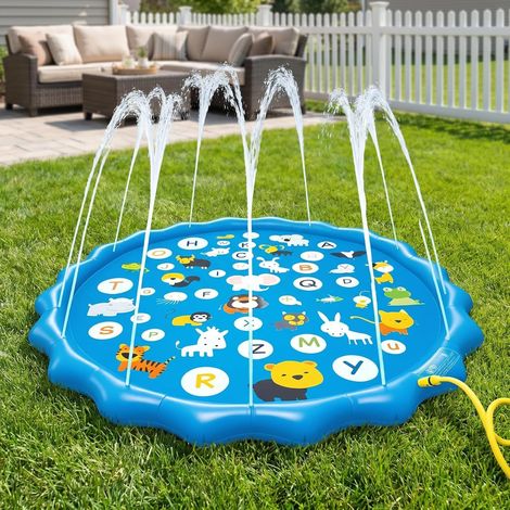 Arroseur à éclaboussures – Tapis de jeu d'extérieur pour chiens, arroseur épais pour piscine, fête de piscine, fontaine de jardin durable pour filles, garçons, animaux domestiques (1/5)