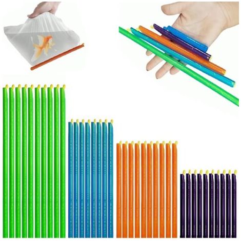 BUNTHAUS 40 pièces clips de fermeture pour sacs, clips pour sachets, pinces pour sachets, clips de fermeture pour sacs, bâtonnets scelleurs de sacs, pour le stockage des aliments, collations, résistan (1/4)