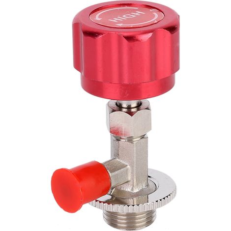Ortviai Ouvre-bouteilles pour frigorigène R134A – Robinet de distribution pour bombonne, aluminium anodisé rouge, raccord BSP 1/4 pouce