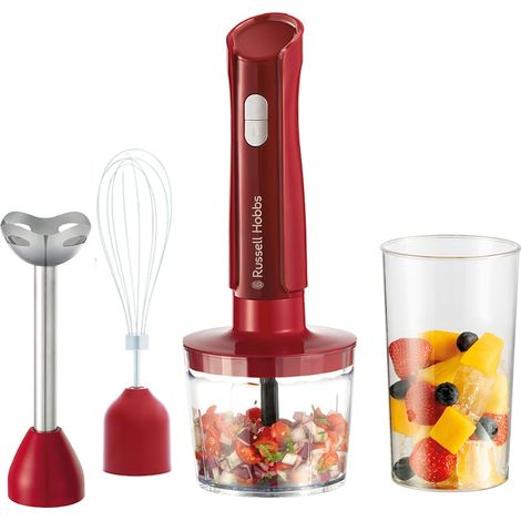 Mixeur Plongeant 3 en 1, Rouge, Bol 600 ml, Rouge (1/5)