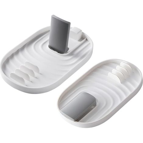 Repose-cuillère de cuisine 2 pièces pour couvercle de casserole et porte-cuillère, étagère à ustensiles de cuisine, plateau à cuillères, couvercle de rangement pour casserole pour éviter les taches d'