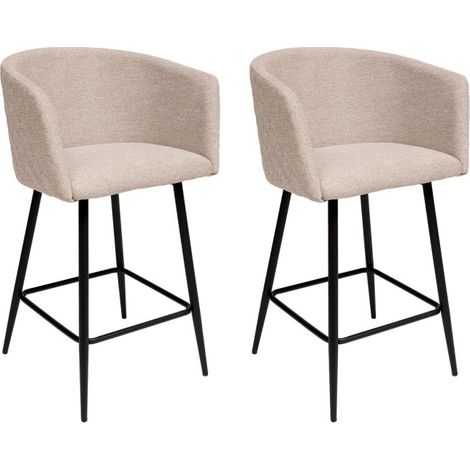 Atmosphera – Lot de 2 fauteuils de bar 101cm – Revêtement polyester – Rembourrage mousse polyuréthane – Structure bois et métal – Repose-pieds confortable (1/5)