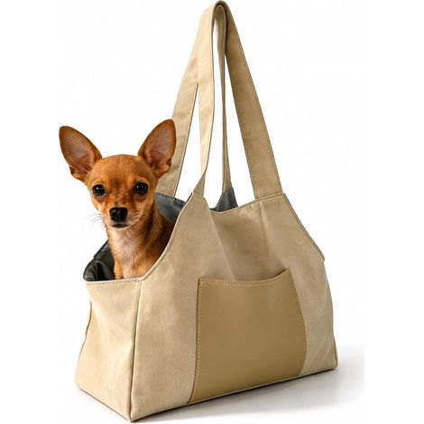 Small Pet Dog Carrier Bag, Soft Nylon Travel Handbag for Cats with Safety Hook, Lightweight and Foldable Carrier for Puppies up to 15 lbs (1/5)