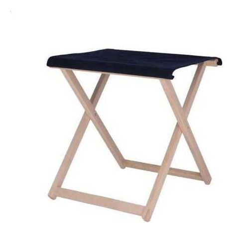 Taburete Director Sin Barniz con Lona Azul Marino ARANAZ