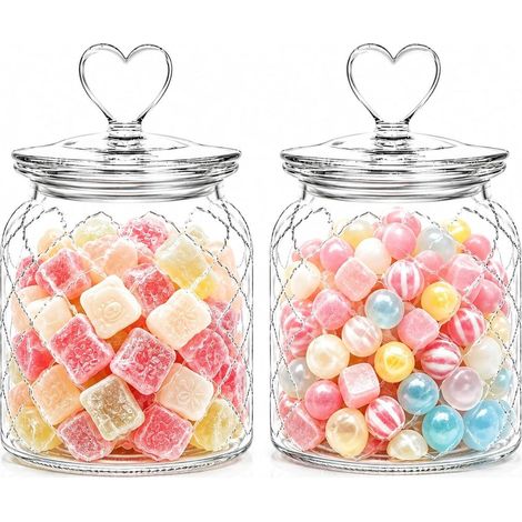 Glas Gefäß luftdichter Deckel Herzform, Deko Aufbewahrung Küche, Marmelade Müsli Geschenk (1/5)