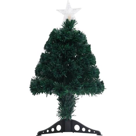 Arbre de Noël  Sapin de Noël pré-éclairé avec support et LED 64 cm fibre optique (1/5)