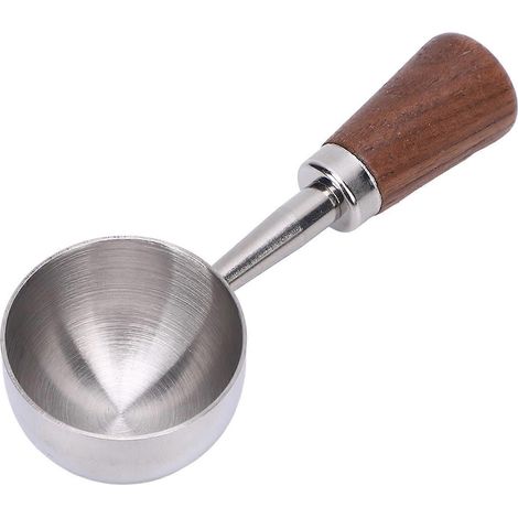 Vintage-Teelöffel aus Edelstahl 304 im Retro-Stil mit kurzem Holzgriff, geeignet zum Abmessen von Bohnen und Tee, Küchenutensil zum Servieren und Messen. (1/5)