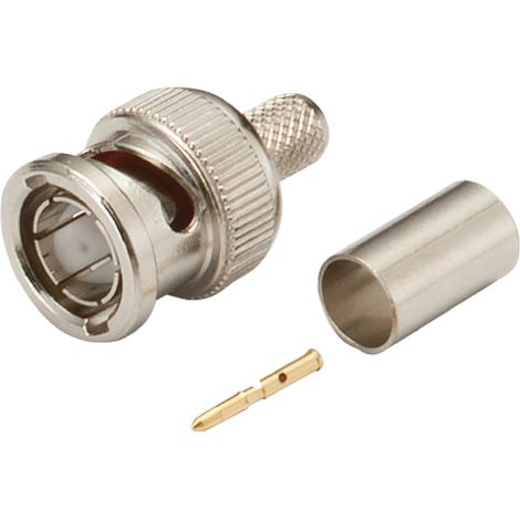 Connecteur coaxial RS PRO Mâle Droit, raccordement A sertir 75O Montage sur câble ( Prix pour 1 )