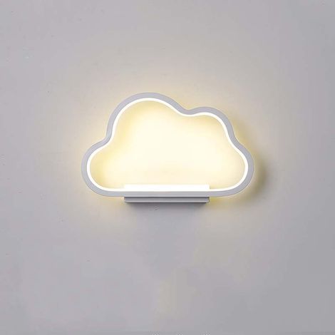 Applique LED forme nuage naturel – Luminaire mural chambre chevet salon éclairage décoratif doux pour enfants et adultes blanc (1/4)