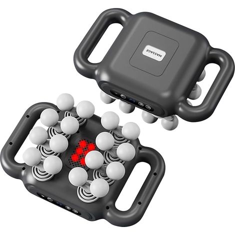 Pistolet de Massage à 16 Têtes, avec 3 Modes et 9 Vitesses Réglables, Masseur avec Lumière Rouge pour Soulager Les Tensions Musculaires et La Fatigue pour Le Dos, La Taille (1/5)