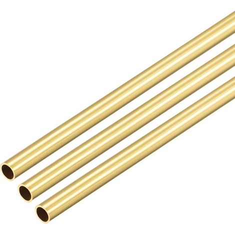 sourcing map Brass Tube Round 300mm Length 5mm External Diameter 0.5mm Wall Thickness Seamless Straight Pipe 3 Pcs (1/4)