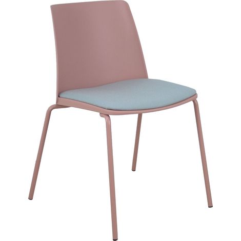 Pack 4 sillas Orgaz bali gris claro carcasa rosa y chasis rosa (1/5)