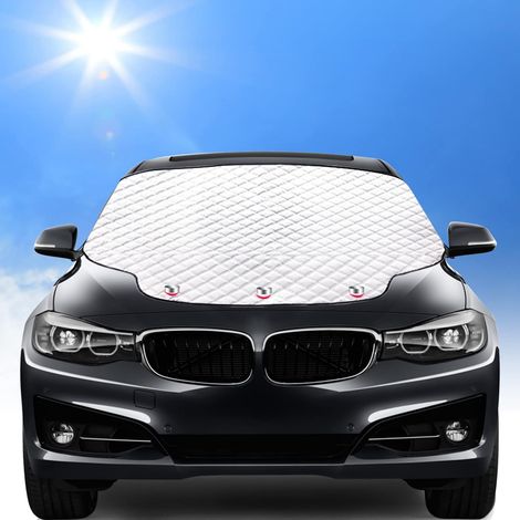 GABRIELLE - Parasol magnético para parabrisas delantero de coche, antihielo, anticongelante, antinieve, antihielo, protección solar UV, plegable, universal, para coche y SUV (145 x 110 cm)