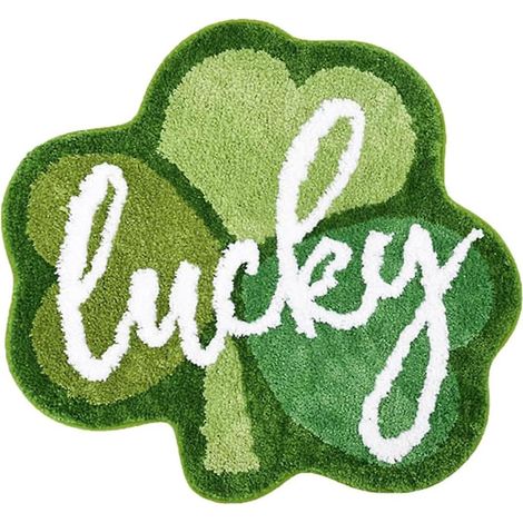 Tapis de porte pour la Saint-Patrick, tapis de bain antidérapant vert pour la Saint-Patrick, jolies décorations pour la salle de bain à l'occasion de la Saint-Patrick (1/4)