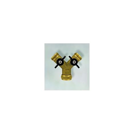 Ecolands – Raccord Y double Puteus M20x27 – Double sortie d'eau avec robinets individuels – Installation rapide et durable
