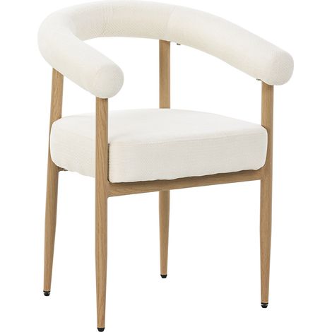 Lot de 2 Esszimmerstühle mit Ergonomischer Rückenlehne, Stahl und Weiß (1/5)