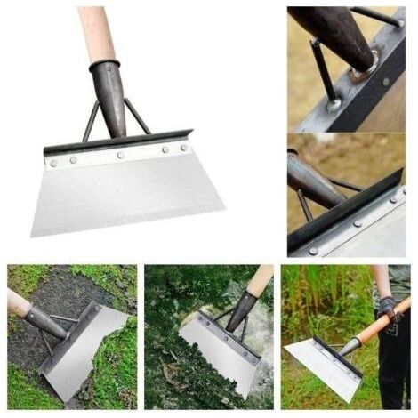 Pelle de jardinage multifonctionnelle, pelle de nettoyage, aménagement paysager en acier inoxydable, jardin, plantation, grattage du sol, pelle de ferme, outil de désherbage, 25cm (1/4)