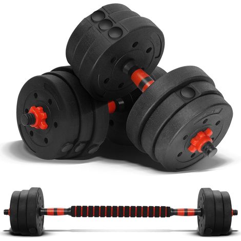 Trintion Dumbbell Set, 2-in-1 Adjustable Dumbbell & Barbell, Standing & Hanging, Fitness Strength Training for Home, Men & Women (10 Kg)