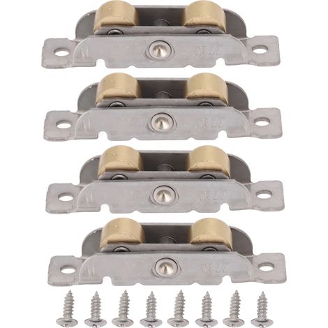 Eosnow 4PCS Schiebe-Terrassentür-Rollenbaugruppe Edelstahl-Kupfer-Kugellagerrad für Glaswohnung