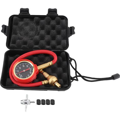 Manomètre de pression d'air, gonfleur de pneus, tuyau de 30 cm, 0-70 psi pour voiture (1/5)